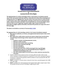 CCS Parental Access to Instructional Materials & Parents Bill of Rights ...